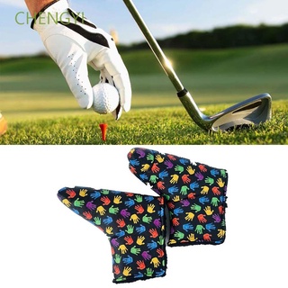 CHENGYI Cartoon Golf Headcover PU Leather Blade Putter Protector Golf Putter Cover Protective Cover Waterproof Dustproof Golf Club Cover Golf Training Equipment Golf Putter Accessories Golf Club Head Cover