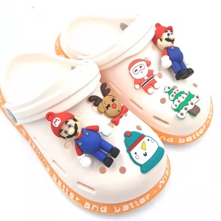 CHARMS Super Mario Jibbitz conjunto de zapatos encantos decoración botón de Santa Claus decoraciones zapatos encanto para niñas y niños