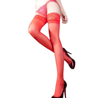 bef top de encaje transparente sexy para mujer patchwork sobre la rodilla/medias altas de color sólido (7)