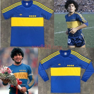 1981 Top Boca Juniors Retro manga larga Jersey de fútbol Maradona manga corta Retro camiseta de fútbol