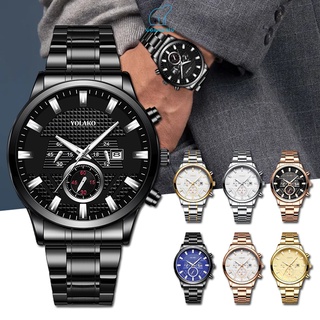 Reloj De cuarzo Para hombre con superficie De 4.35 cm De diámetro correa De acero inoxidable Moda Casual reloj deportivo regalos Para hombre