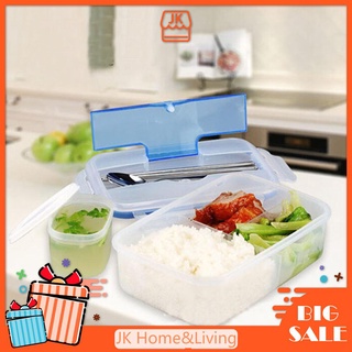 Portátil al aire libre microondas caja de almuerzo con sopa tazón palillos cuchara comida