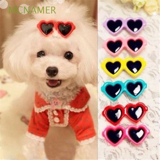 mcnamer hot sale pet dog clips 8pcs boutique arcos de pelo perro aseo lindo moda kawaii amor estilo perrito gafas de sol/multicolor