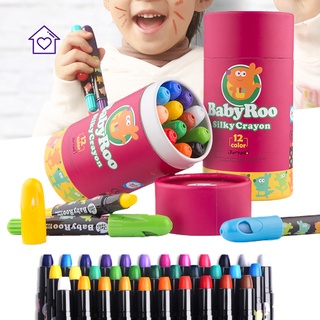 Crayones solubles en agua 6/12/16/24/36 colores pintura pluma Set giratorio diseño lavable niños pasteles al óleo para bricolaje