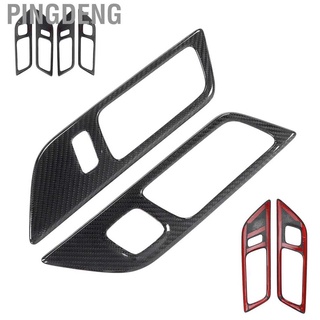 pingdeng - marco de manija de puerta interior para coche, resistente a los arañazos, fibra de carbono, cubierta interior para modificación