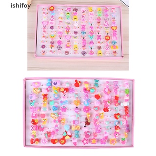 ishifoy 10Pcs Lovely Mixed Lots Cute Cartoon Children/Kids Resin Rings Jewelry Gift CO