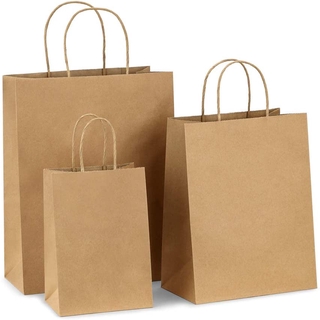 Bolsas de compras de papel reciclables 100%/bolsa portátil de papel Kraft/bolsa ecológica reutilizable de almacenamiento de ropa