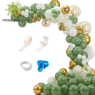 Kit de arco de guirnalda de globos verdes, globos blancos deconfetti para boda (1)