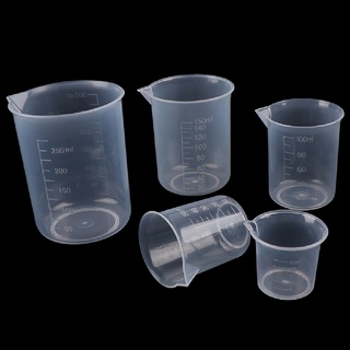 [newhopetree] 2 pzs taza medidora de plástico para laboratorio de cocina transparente volumétrica