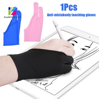 turk_1pc antiincrustante guante de dos dedos para artista dibujo pluma gráfico tableta almohadilla
