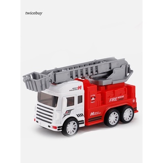 <Twicebuy> camión tridimensional de juguete camión de bomberos RC construcción Dumper coche juguete escalera de elevación para niños (6)