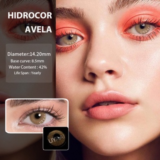 UYAAI lentes de contacto naturales lentes de contacto de Color para ojos 2 piezas (1 par) uso anual Hidrocor serie AVELA