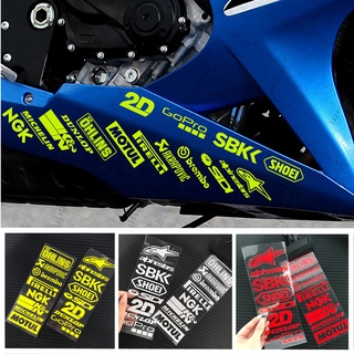 Pegatinas reflectantes de motocicleta MOTOGP SBK serie 2D Sponsor pegatinas juego completo de pegatinas modificadas para bicicleta 2PCS