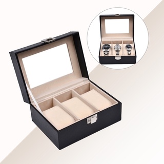 Sujianxia caja De reloj con 3 compartimientos desmontables a prueba De polvo De madera Para el hogar (2)
