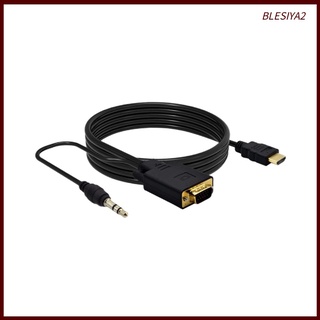 [Blesiya2] Cable convertidor HDMI a VGA 6 pies chapado en oro D-SUB adaptador de vídeo Compatible con ordenador portátil, PC de escritorio, Monitor, Raspberry Pi, HDTV 1080p (6)