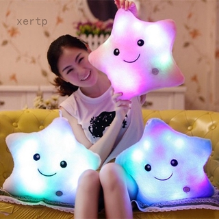 Creativo juguete luminoso almohada suave peluche de felpa brillante colorido estrellas cojín Led luz juguetes