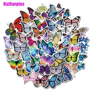 [RuiSurplus] 50 unids/pack encantadora mariposa etiqueta pegatinas DIY portátil maleta Motor coche pegatina