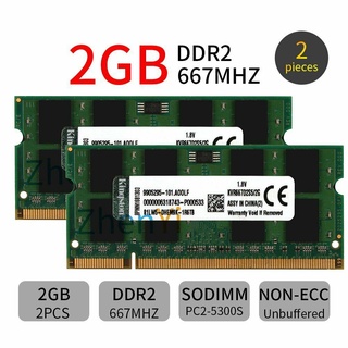 4Gb 2x 2GB DDR2 667MHz PC2-5300S KVR667D2S5/2G SODIMM portátil RAM para Kingston Upgrade computer AD22