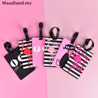 [Maudland] etiqueta de equipaje Flamingo accesorios de viaje maleta ID dirección titular de la etiqueta de embarque MY (9)