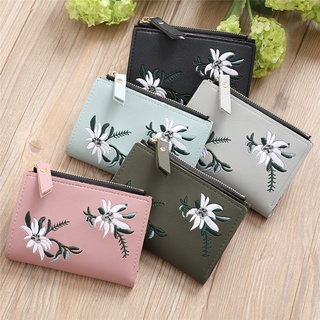 New Fashion Lady Wallet Mini Embroidered Short Trend Personality Wallet