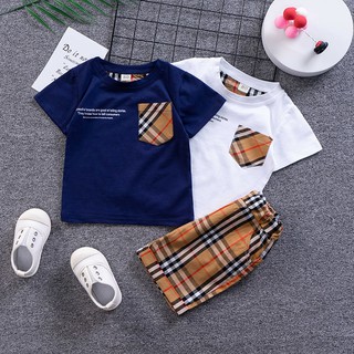 Conjunto de ropa para hombre/Camiseta de cuadros con estampado de cuadros para niños