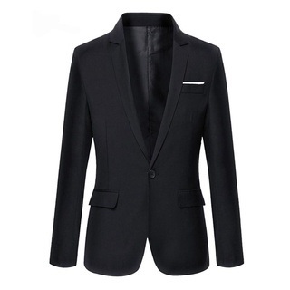 los hombres de la moda slim fit formal un botón traje blazer abrigo chaqueta outwear tops (7)