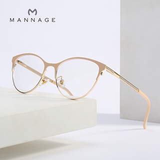 Gafas de marco de aleación de Metal ojo de gato gafas ópticas clásicas gafas transparentes transparentes lentes de mujer hombres gafas