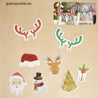 (nuevo) 10pcs tarjeta de copa de navidad decoraciones navideñas santa sombrero copa de vino tarjeta de decoración [pairucutin]