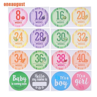 【ust】16 Pcs/Set Pregnancy Milestone Stickers Women Weekly Belly Clothing Stick (6)
