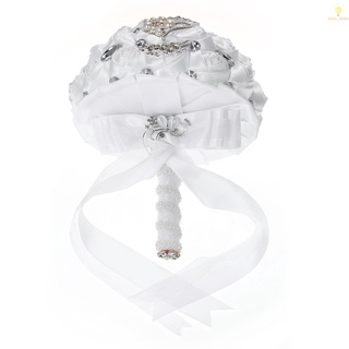 [cosh] 21cm Broche De boda hecha a mano con pedrería con rosas De satén con perlas artificiales Decorado Para novia Weddi