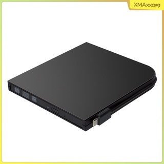 Ultra Slim USB 2.0 & USB Type C External CD DVD Drive Rewriter Burner Black