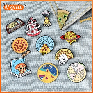 2021 Pizza UFO Planet Enamel Pin Custom ET Christmas Tree Globe Brooch Shirt Lapel Bag Fun Pizza Badge Cartoon Food Jewelry Gift Kids (1)