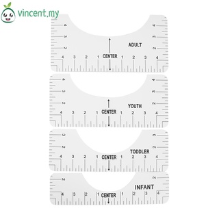Vincent01 4pcs T-Shirt guía regla alineación tela centrado DIY manualidades accesorios de costura