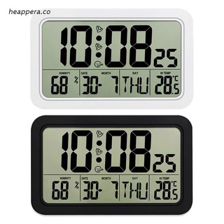 hea digital reloj de pared grande alarma con fecha semana pantalla temperatura y humedad medidor calendario reloj hogar oficina uso