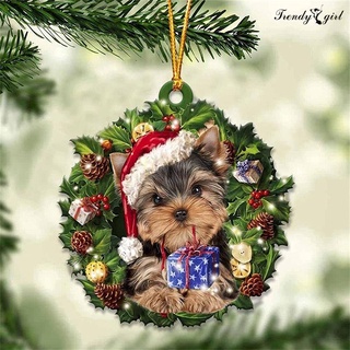 [tdgl navidad] colgante de navidad estampado animal decorativo multiusos árbol de navidad colgante perro colgante para el hogar