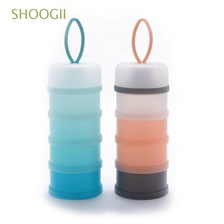 shoogii 2pcs contenedor de almacenamiento de viaje bebé snack leche en polvo caja desmontable portátil 4 capas de gran capacidad dispensador de alimentación/multicolor