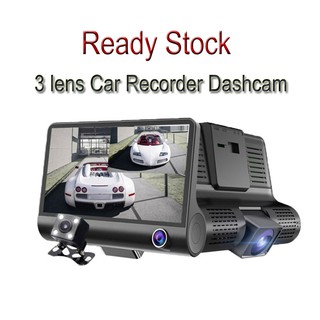 Coche DVR 3 cámaras lente 4.0 pulgadas Dash cámara Dual lente con cámara retrovisor grabadora de vídeo registrador automático Dvrs Dash Cam