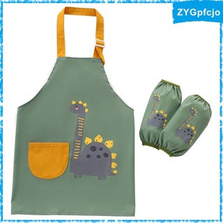 delantal de niño con bolsillo impermeable anti-aceite pintura para hornear delantales (5)