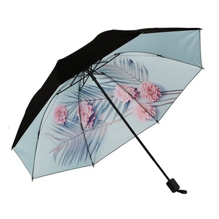 Negro tecnología paraguas sol paraguas plegable hombres y mujeres Manual paraguas sol Extra grande Anti-UV JmYh