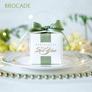 BROCADE Simple Gift Box Favors Party Supplies Candy Boxes Wedding Atmosphere Chocolate Packaging Birthday Event Souvenirs For Christening Baby Shower Gift Bag/Multicolor