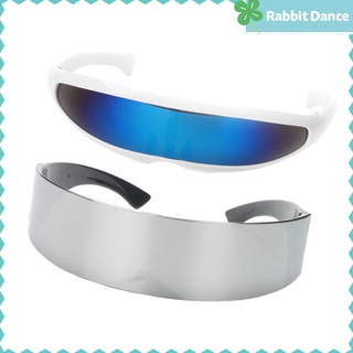 [Rabbit Dance] 2x futuristas Robot gafas de sol Cosplay espejo lente gafas plata/azul