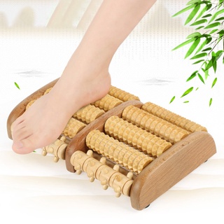 rodillo de masajeador de pies de madera doble alivia fascitis plantar talón arco dolor alivio del estrés
