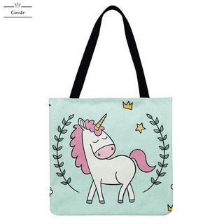 Covdes2 dibujos animados pony impreso hombro bolsa de la compra Casual grande bolso