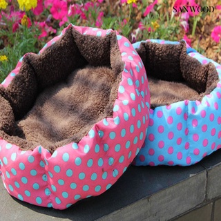 Sanwood invierno cachorro perro gato casa suave gruesa y cálida cama de lana cachorro mascota cesta nido estera (4)
