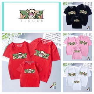 2022 CNY Family Tee Wear Cuello Redondo De Dibujos Animados Lindo Tigre Impreso