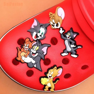 CHARMS Baipeston~@ 10 piezas de PVC de dibujos animados zapatos encantos Tom y Jerry gato ratón zapatos encantos decoraciones