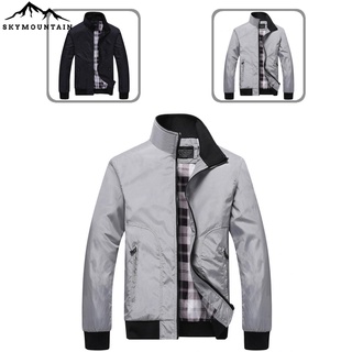 Sky mountainain chaqueta de hombre con cremallera y bolsillos de color sólido Para invierno/chaqueta Piloto