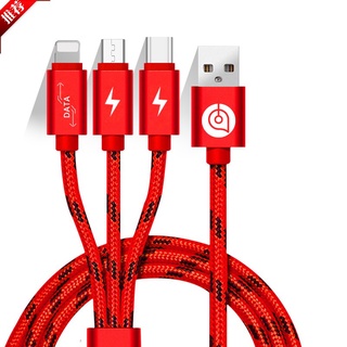 3in1 2in1 iphone Lightning USB Android Micro USB Type-C Cables de carga de sincronización de datos 150cm