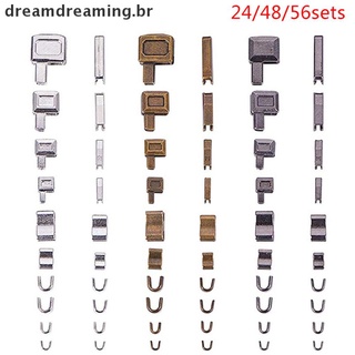 Dreaming.br 24/48/56 juegos De botón De reparación De Metal con cierre De cierre con punta abierta/estuche/Costura Diy.