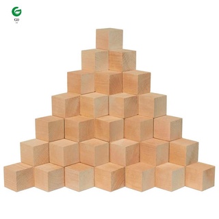 24Pcs Wooden Square , Unfinished Blank Wood Blocks for Painting & DIY